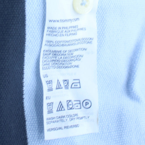 Tommy Hilfiger Men's Blue Striped Cotton Polo Shirt XL