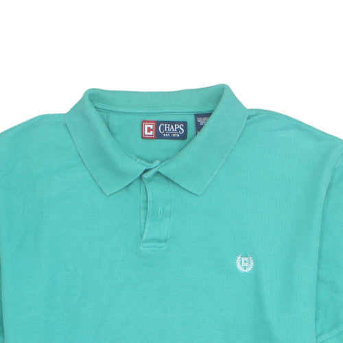 Chaps Mens Green XL Cotton Polo Shirt Short Sleeve Classic Fit