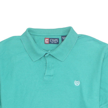 Chaps Mens Green XL Cotton Polo Shirt Short Sleeve Classic Fit