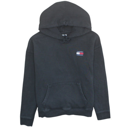 Tommy Jeans Mens Black Hoodie M Pullover Cotton Blend Logo Streetwear