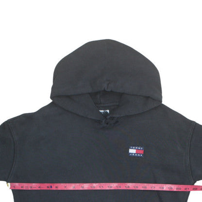 Tommy Jeans Mens Black Hoodie M Pullover Cotton Blend Logo Streetwear