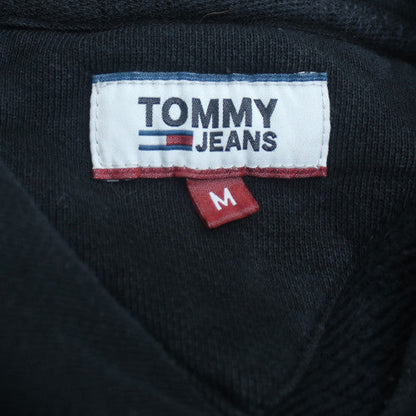 Tommy Jeans Mens Black Hoodie M Pullover Cotton Blend Logo Streetwear