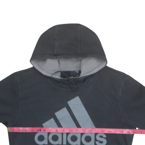 Adidas Mens Black Pullover Hoodie L Logo Graphic Fleece Sweatshirt