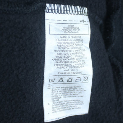 Adidas Mens Black Pullover Hoodie L Logo Graphic Fleece Sweatshirt