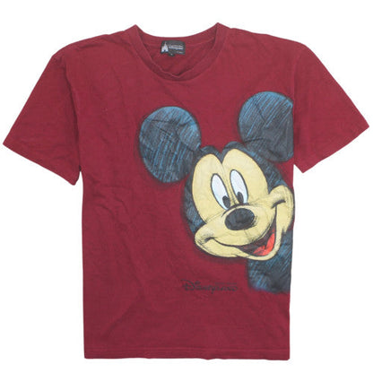 Disney Hong Kong Disneyland Men’s Red Mickey Mouse XL Cotton T-Shirt
