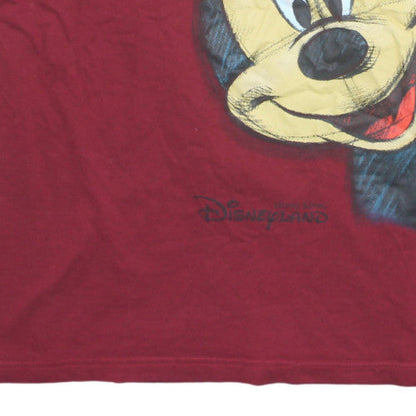 Disney Hong Kong Disneyland Men’s Red Mickey Mouse XL Cotton T-Shirt