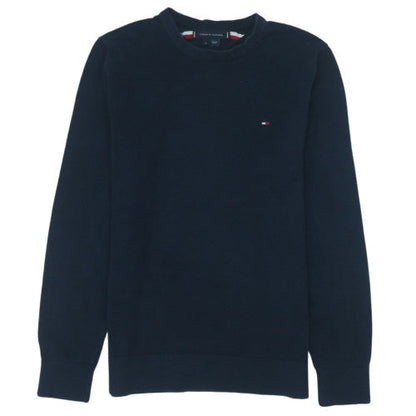 Tommy Hilfiger Men's Navy Blue Cotton Crew Neck Pullover Jumper M