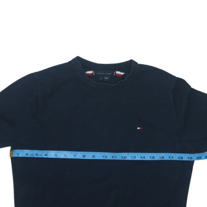 Tommy Hilfiger Men's Navy Blue Cotton Crew Neck Pullover Jumper M