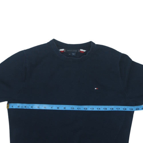 Tommy Hilfiger Men's Navy Blue Cotton Crew Neck Pullover Jumper M