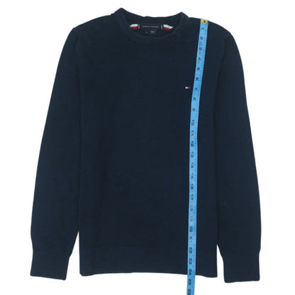 Tommy Hilfiger Men's Navy Blue Cotton Crew Neck Pullover Jumper M