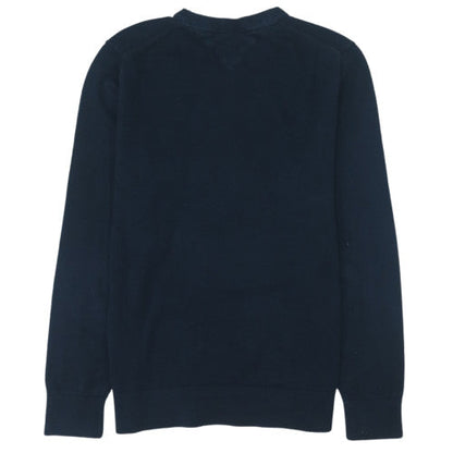 Tommy Hilfiger Men's Navy Blue Cotton Crew Neck Pullover Jumper M