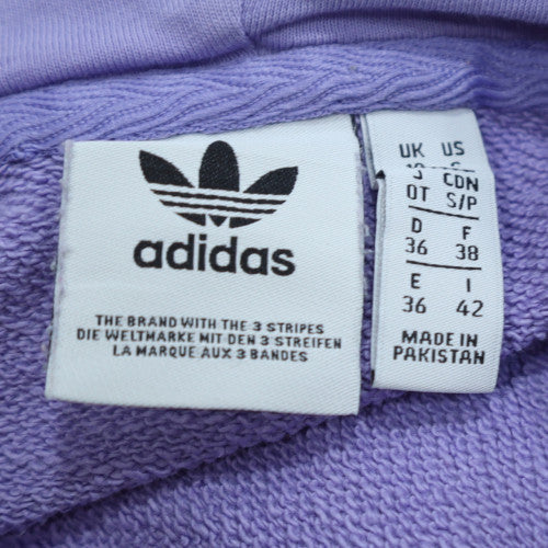 Adidas Women Purple Hooded Pullover Sweatshirt Size 8 UK