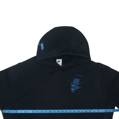 Nike Men's Black XL Pullover Hoodie with Blue Logo Graphic