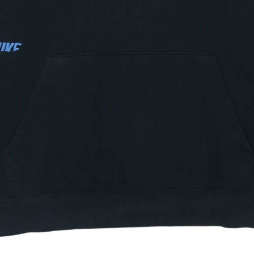 Nike Men's Black XL Pullover Hoodie with Blue Logo Graphic