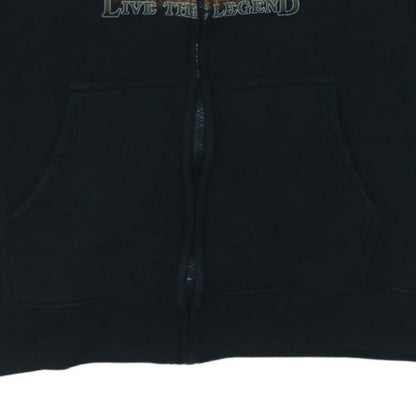Hyde Park Women Black Full Zip Hoodie Animal Print Size M