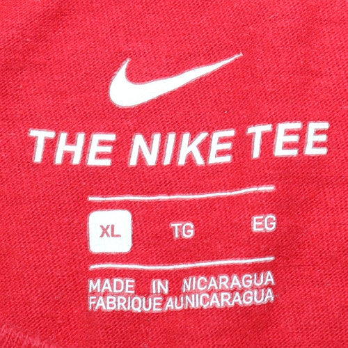 Nike Men’s Red XL Sports Graphic Logo Crew Neck T-Shirt