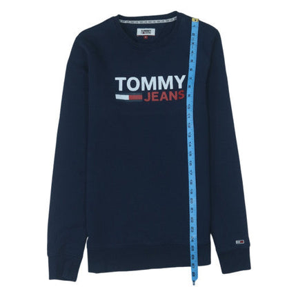 Tommy Jeans Men's Blue Crew Neck Logo Sweatshirt Size S