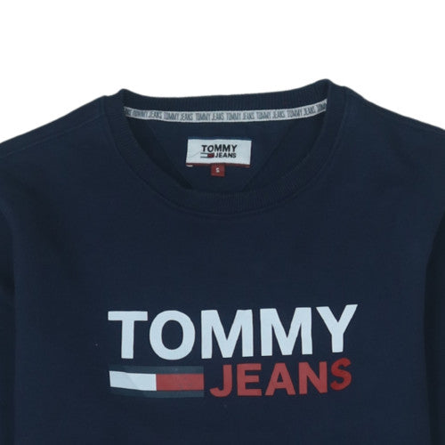 Tommy Jeans Men's Blue Crew Neck Logo Sweatshirt Size S
