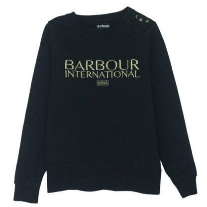 Barbour International Womens Black Size 8 Cotton Logo Sweatshirt