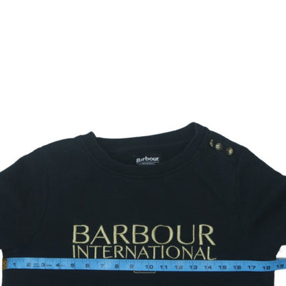 Barbour International Womens Black Size 8 Cotton Logo Sweatshirt