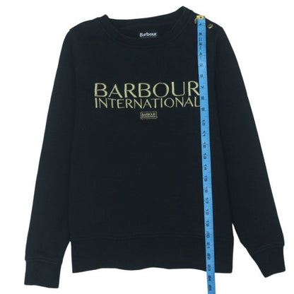 Barbour International Womens Black Size 8 Cotton Logo Sweatshirt