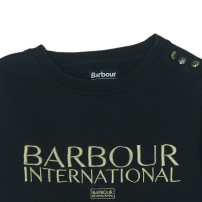 Barbour International Womens Black Size 8 Cotton Logo Sweatshirt