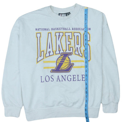 Primark Women White Los Angeles Lakers Crew Neck Sweatshirt M