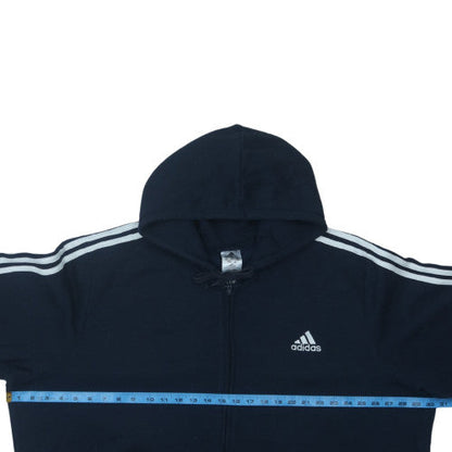 Adidas Men’s Black 3XL Full Zip Hoodie Fleece Sportswear