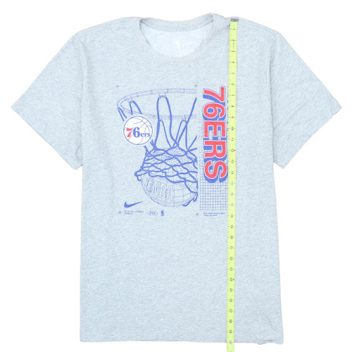 Nike Men's Grey Philadelphia 76ers Dri-Fit T-Shirt XL NBA Graphic Top