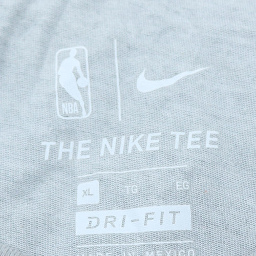 Nike Men's Grey Philadelphia 76ers Dri-Fit T-Shirt XL NBA Graphic Top