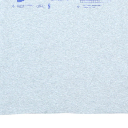 Nike Men's Grey Philadelphia 76ers Dri-Fit T-Shirt XL NBA Graphic Top