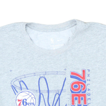 Nike Men's Grey Philadelphia 76ers Dri-Fit T-Shirt XL NBA Graphic Top