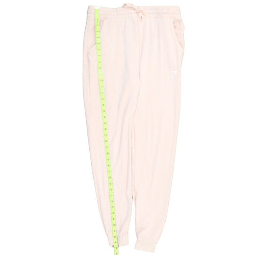 Gymshark Women Pink L Joggers Viscose Blend Drawstring Cuffed Trousers