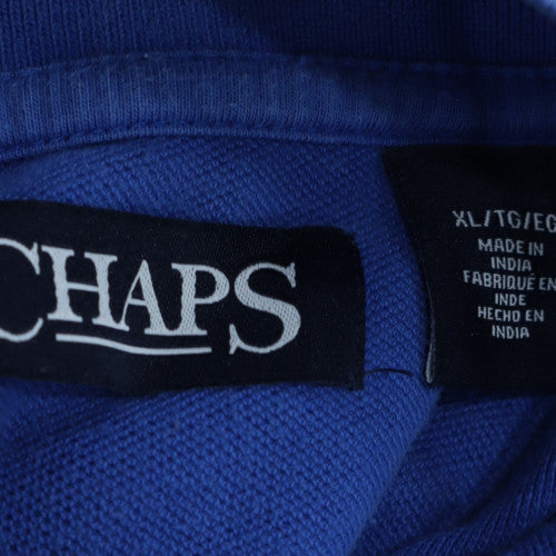 Chaps Men's Blue Cotton Polo Shirt XL Short Sleeve Classic Fit