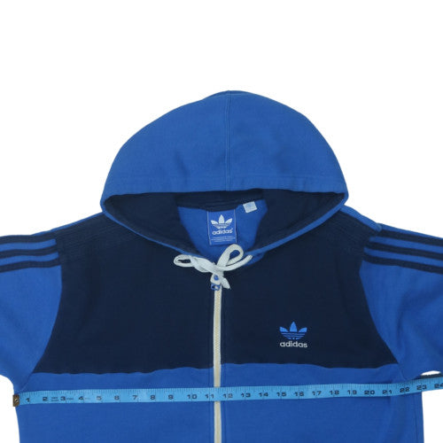 Adidas Men's Blue Full Zip Hoodie L Cotton Blend Sportswear