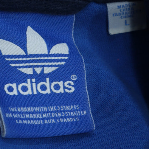 Adidas Men's Blue Full Zip Hoodie L Cotton Blend Sportswear