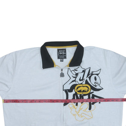 Ecko Unltd Men’s White 3XL Track Jacket Cotton Blend Zip Up