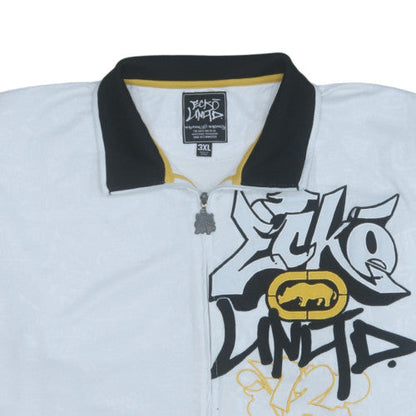 Ecko Unltd Men’s White 3XL Track Jacket Cotton Blend Zip Up