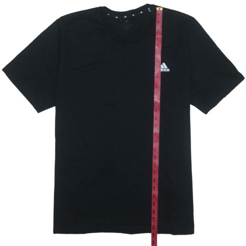 Adidas Men's Black XL Crew Neck Short Sleeve Cotton T-Shirt