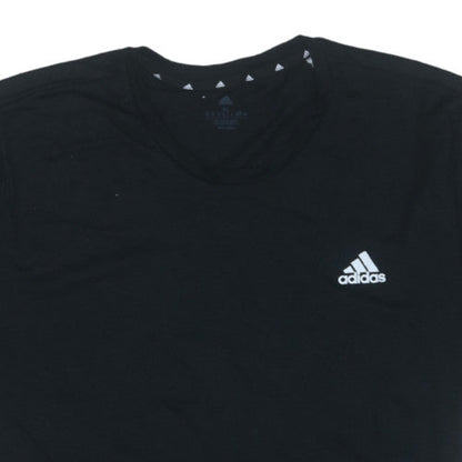 Adidas Men's Black XL Crew Neck Short Sleeve Cotton T-Shirt
