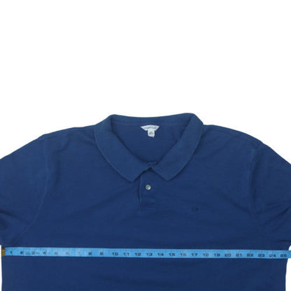 Calvin Klein Men's Blue 2XL Regular Fit Cotton Polo Shirt