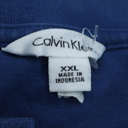 Calvin Klein Men's Blue 2XL Regular Fit Cotton Polo Shirt