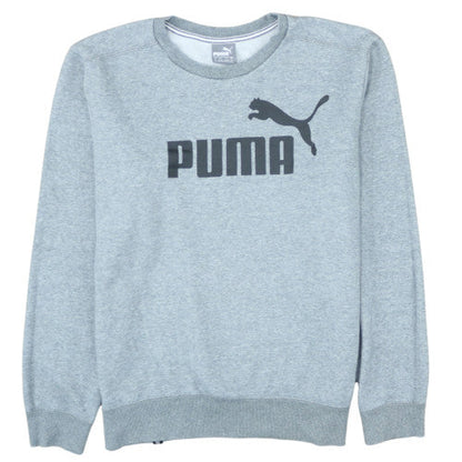 Puma Men's Grey Logo Crew Neck Pullover Sweatshirt M