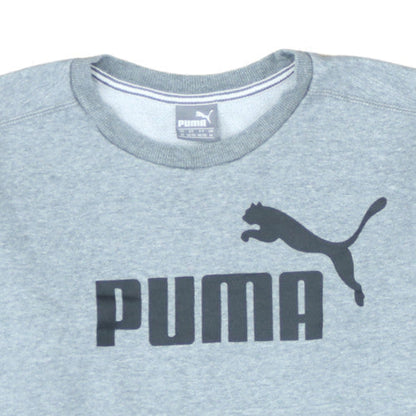 Puma Men's Grey Logo Crew Neck Pullover Sweatshirt M