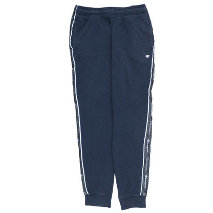 Champion Men's Blue Medium Logo Tape Cuffed Sweatpants