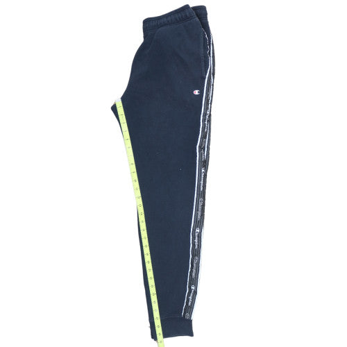 Champion Men's Blue Medium Logo Tape Cuffed Sweatpants