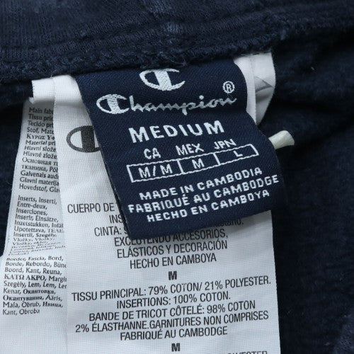 Champion Men's Blue Medium Logo Tape Cuffed Sweatpants