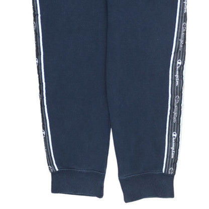 Champion Men's Blue Medium Logo Tape Cuffed Sweatpants