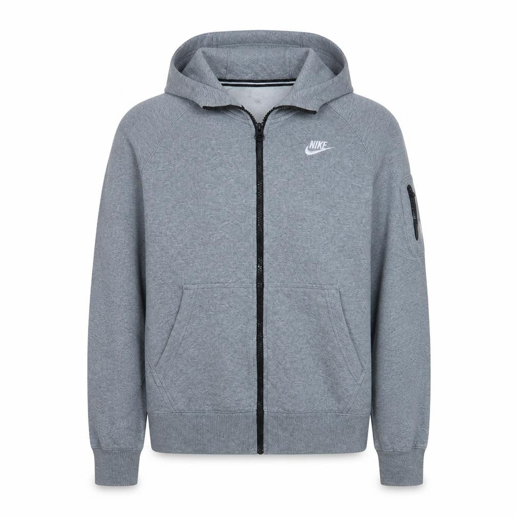 Nike Men's Grey Full Zip Hoodie M Regular Fit Sportswear