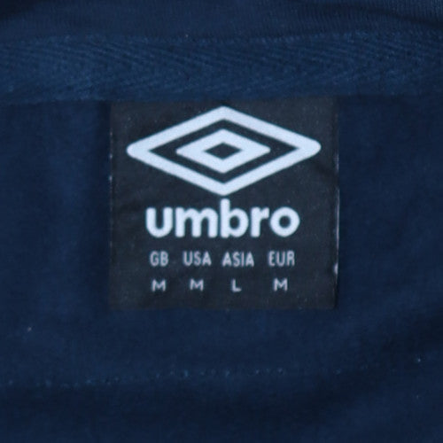 Umbro Mens Navy Hoodie England Rugby Rose Logo Size M Cotton Pullover